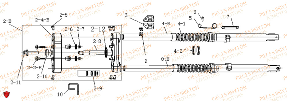 Fourche BRIXTON Pièces Brixton SUNRAY BX 125 R 