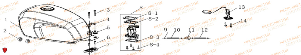 Reservoir A Essence BRIXTON Pièces Brixton SUNRAY BX 125 R 