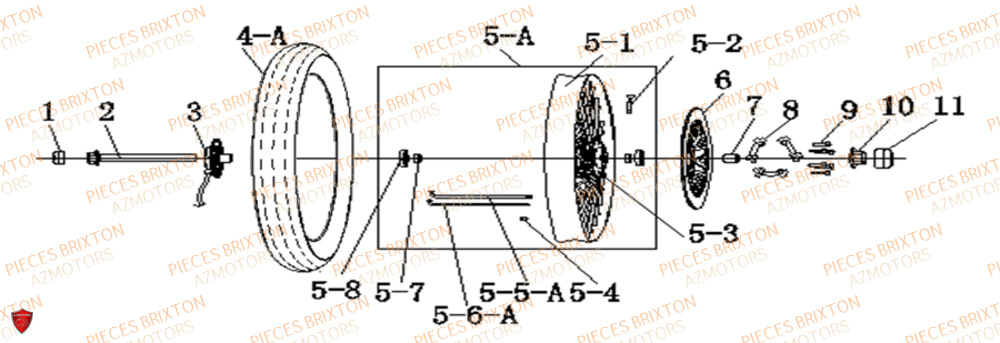 Roue Avant BRIXTON Pièces Brixton SUNRAY BX 125 R 