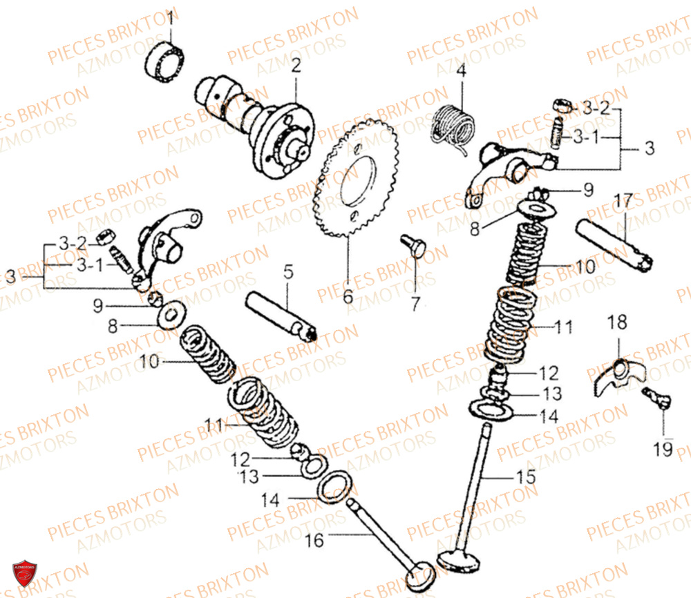 ARBRE A CAMES BRIXTON SUNRAY BX 125 R 2018