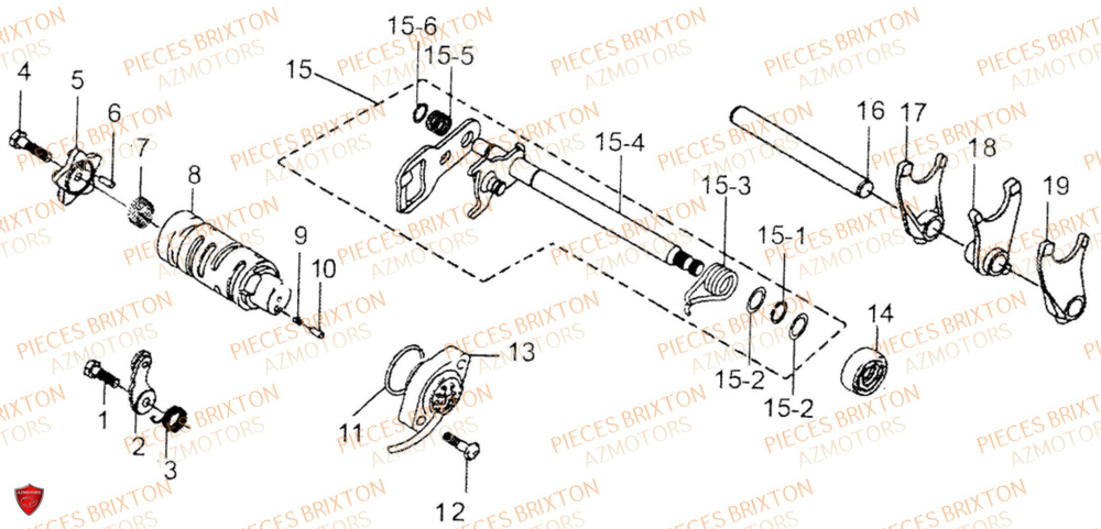 ARBRE DE SELECTION BRIXTON SUNRAY BX 125 R 2018