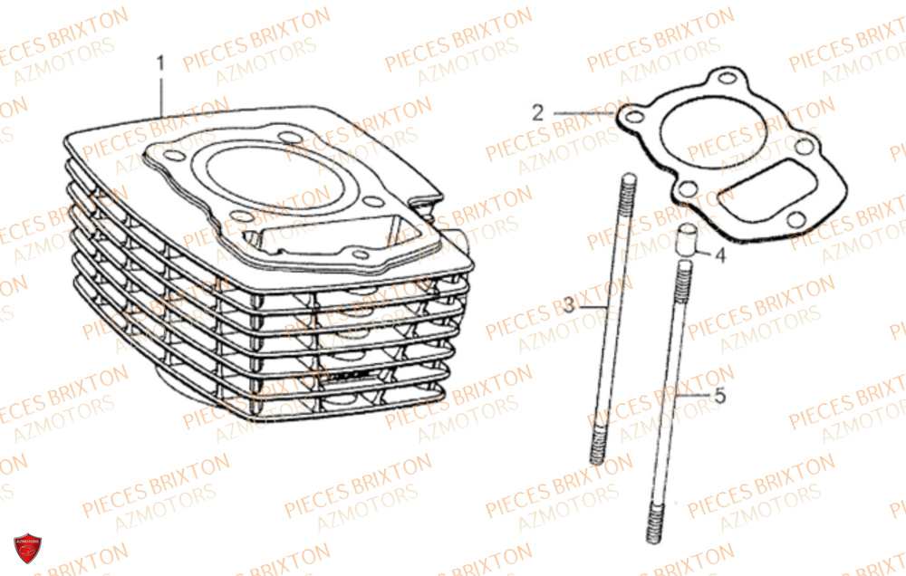 Cylindre BRIXTON Pièces Brixton SUNRAY BX 125 R JUSQU