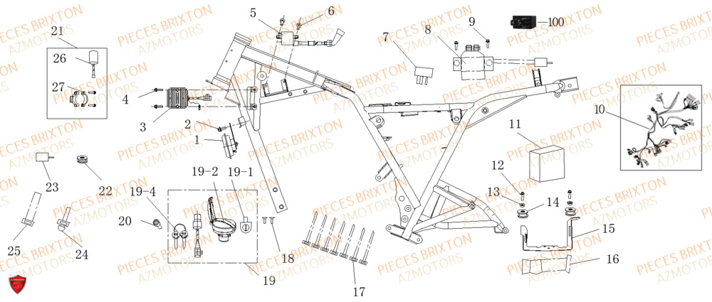 EQUIPEMENT ELECTRIQUE BRIXTON SUNRAY BX 125 R 2018