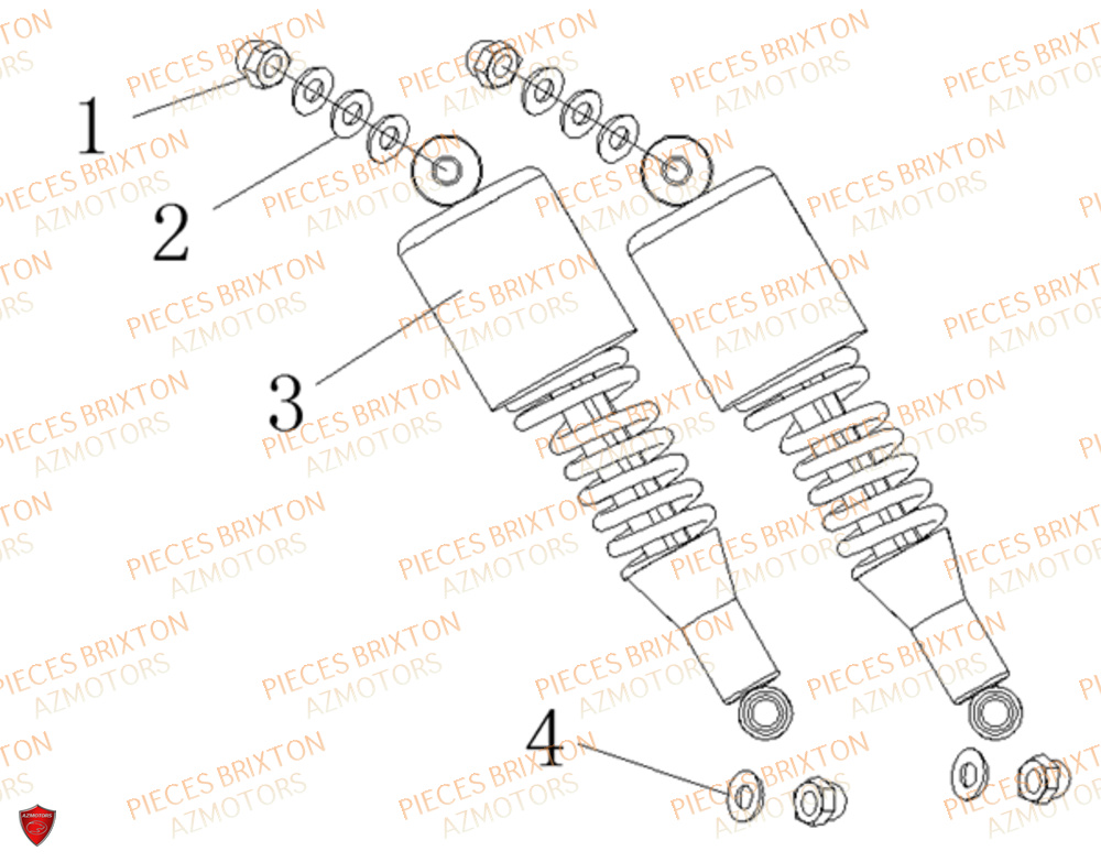 AMORTISSEUR ARRIERE BRIXTON SUNRAY BX 125 R ABS EU4