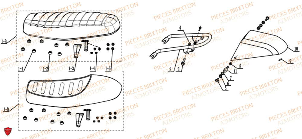 Selle BRIXTON Pièces Brixton SUNRAY BX 125 R ABS EURO 5