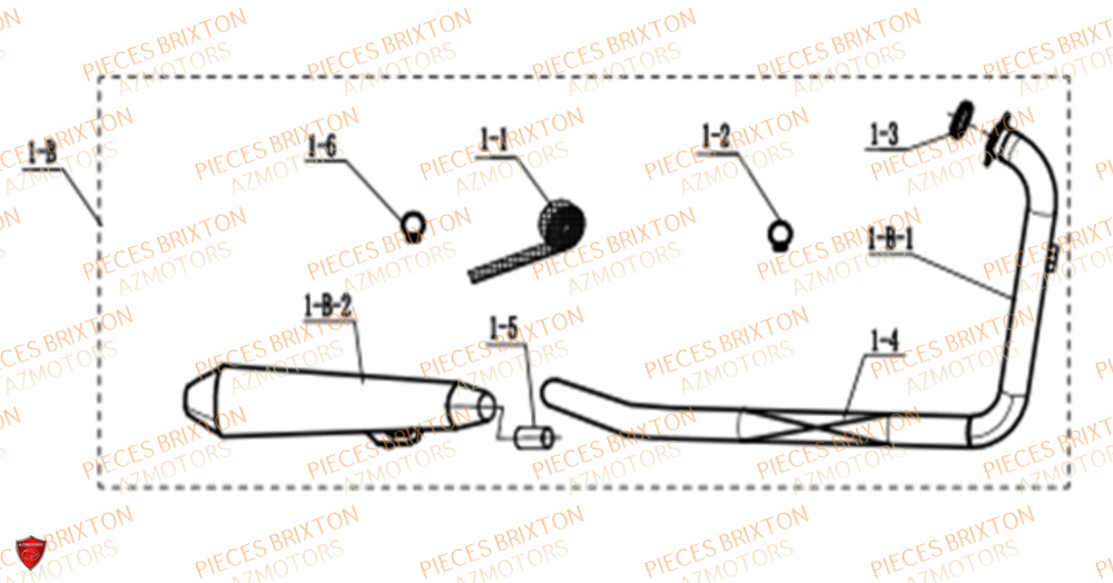 Silencieux BRIXTON Pièces Brixton SUNRAY BX 125 R ABS EURO 5