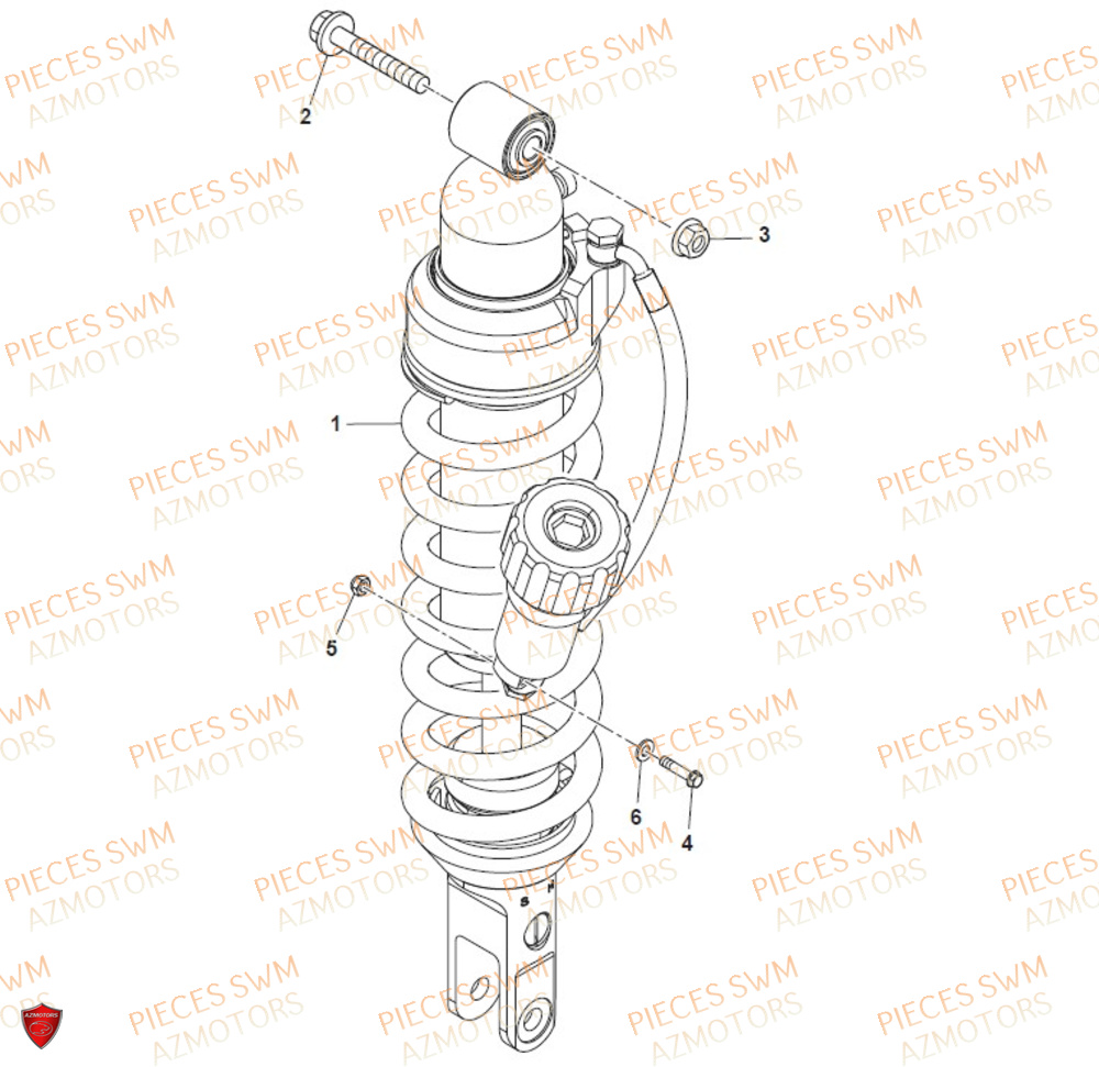 Amortisseur SWM Pieces SWM Origine SUPER DUAL 600 2017
