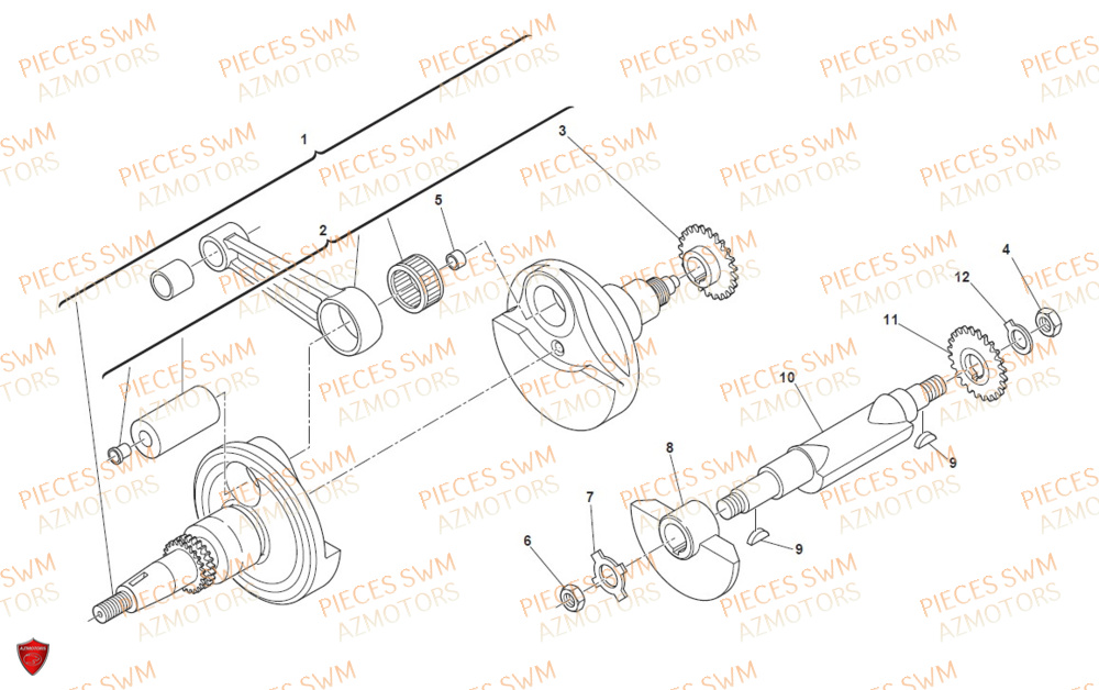 Vilebrequin SWM Pieces SWM Origine SUPER DUAL 600 2017