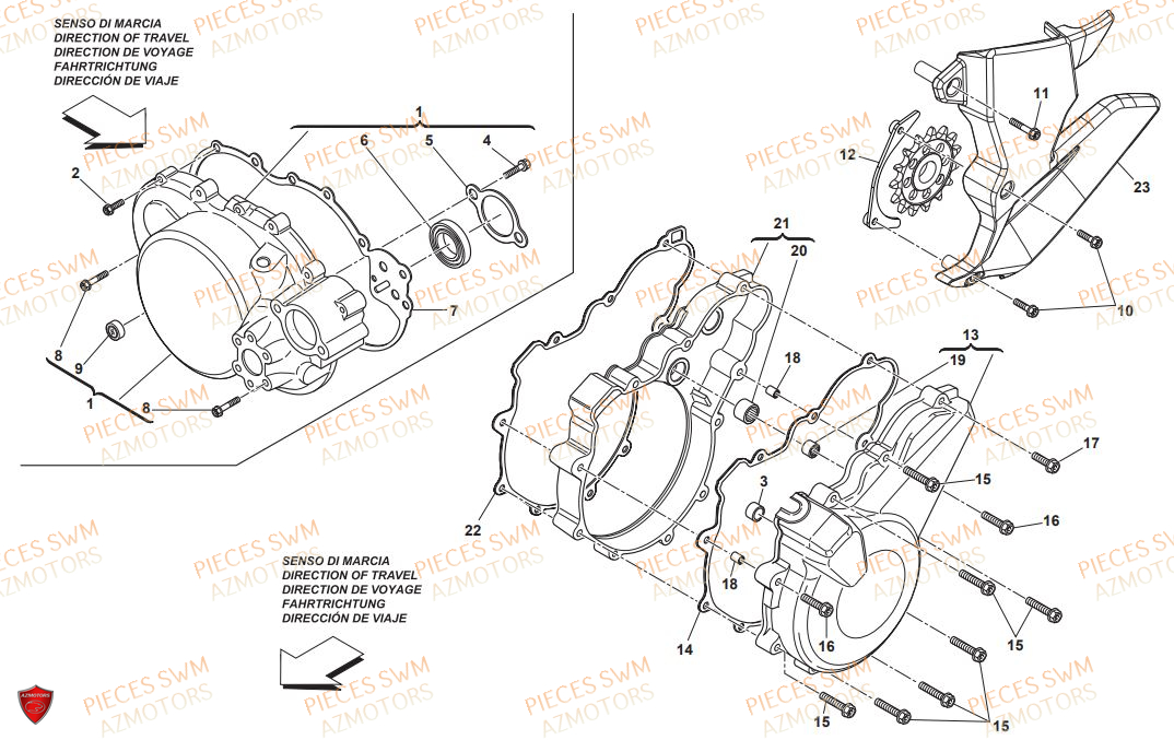 Couvre Carter SWM Pieces SWM Origine SUPER DUAL 650 2017