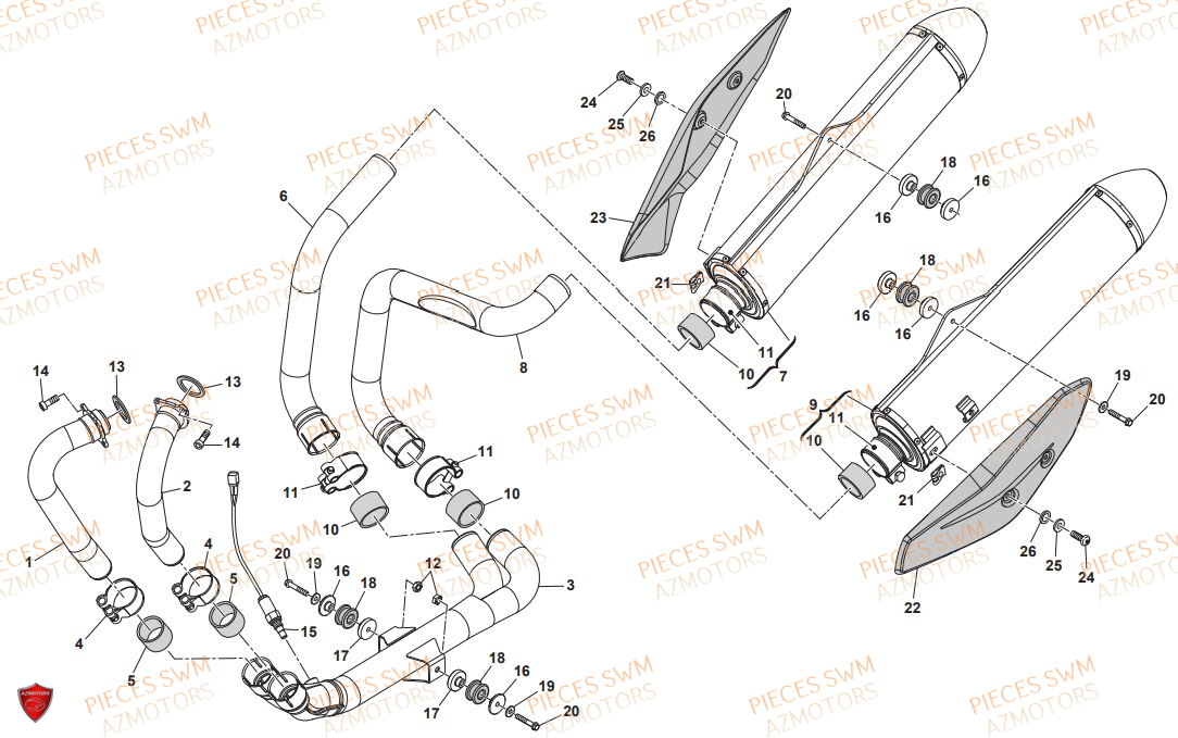 Echappement SWM Pieces SWM Origine SUPER DUAL 650 2017