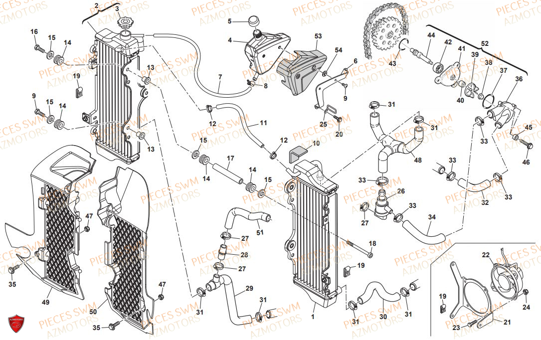 Refroidissement SWM Pieces SWM Origine SUPER DUAL 650 2017
