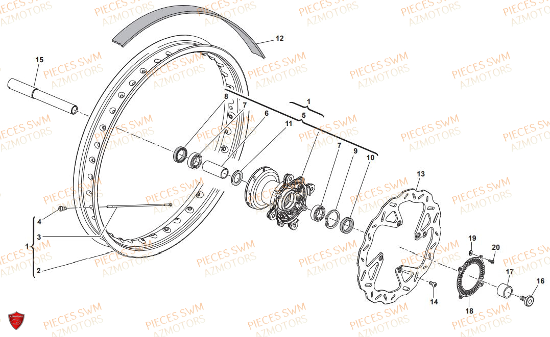 ROUE AVANT MODELE X SWM SUPERDUAL 650 2017