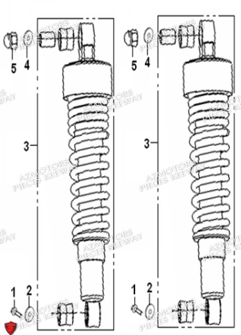 Amortisseur KEEWAY PIECES ORIGINE KEEWAY SUPERLIGHT 125 E5 (2021-2025)