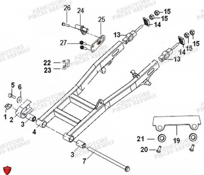 Bras Oscillant KEEWAY PIECES ORIGINE KEEWAY SUPERLIGHT 125 E5 (2021-2025)