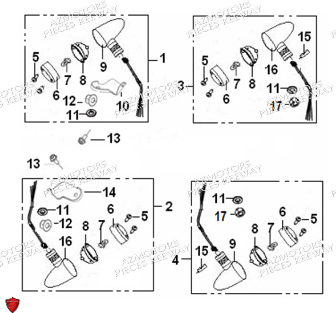 Clignotant KEEWAY PIECES ORIGINE KEEWAY SUPERLIGHT 125 E5 (2021-2025)