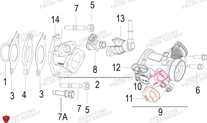 Corps De Papillon KEEWAY PIECES ORIGINE KEEWAY SUPERLIGHT 125 E5 (2021-2025)