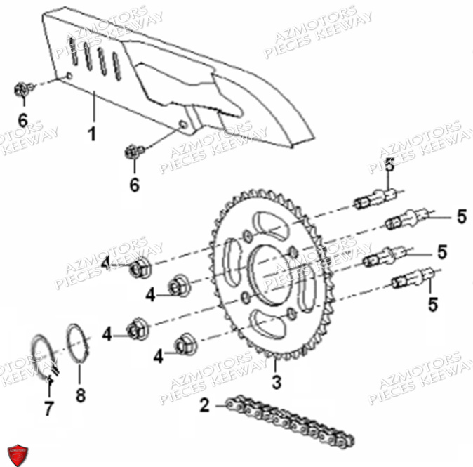 Couronne Protege Chaine KEEWAY PIECES ORIGINE KEEWAY SUPERLIGHT 125 E5 (2021-2025)