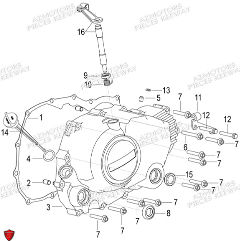 Couvercle Embrayage KEEWAY PIECES ORIGINE KEEWAY SUPERLIGHT 125 E5 (2021-2025)