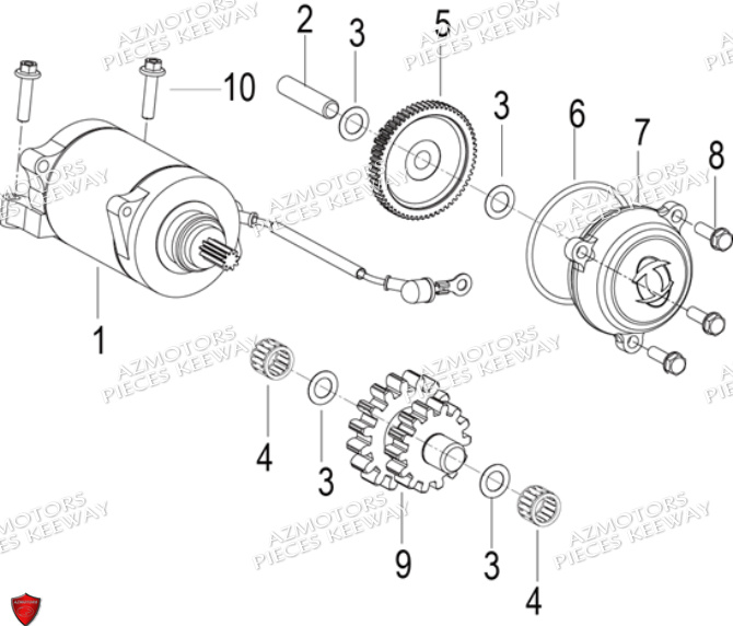 Demarreur KEEWAY PIECES ORIGINE KEEWAY SUPERLIGHT 125 E5 (2021-2025)