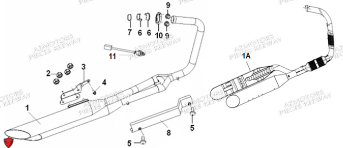 Echappement KEEWAY PIECES ORIGINE KEEWAY SUPERLIGHT 125 E5 (2021-2025)