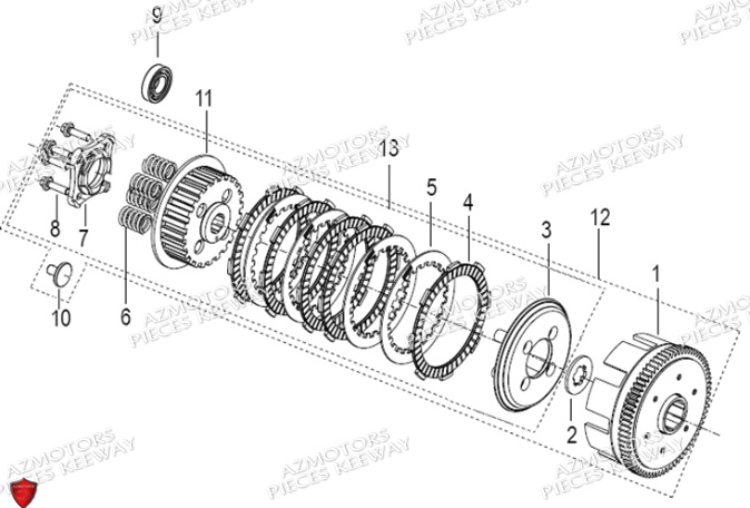 Embrayage KEEWAY PIECES ORIGINE KEEWAY SUPERLIGHT 125 E5 (2021-2025)