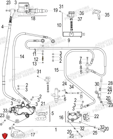 FREINAGE pour SUPERLIGHT 125 E5