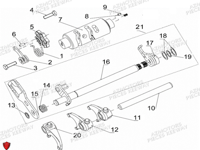 MECANISME DE SELECTION KEEWAY SUPERLIGHT 125 E5