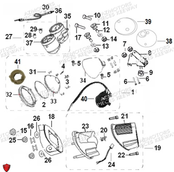 Phare Avant Compteur KEEWAY PIECES ORIGINE KEEWAY SUPERLIGHT 125 E5 (2021-2025)