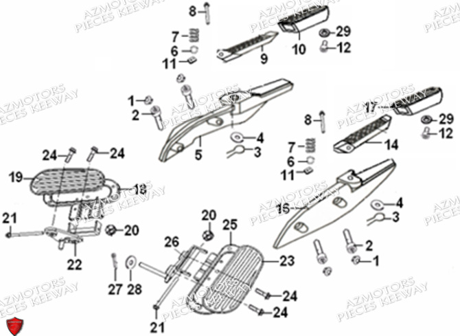 REPOSE PIEDS KEEWAY SUPERLIGHT 125 E5