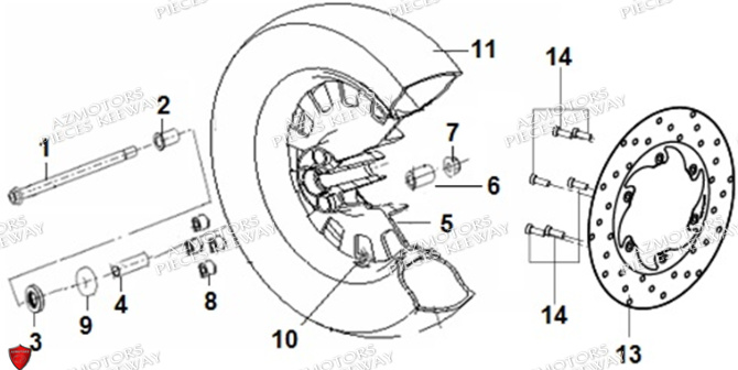 Roue Arriere KEEWAY PIECES ORIGINE KEEWAY SUPERLIGHT 125 E5 (2021-2025)