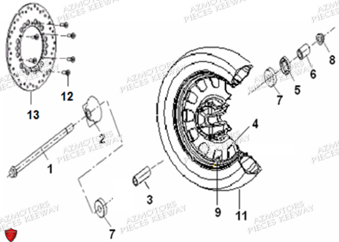 Roue Avant KEEWAY PIECES ORIGINE KEEWAY SUPERLIGHT 125 E5 (2021-2025)