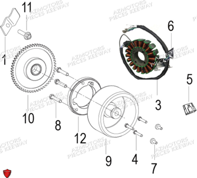 Stator Rotor KEEWAY PIECES ORIGINE KEEWAY SUPERLIGHT 125 E5 (2021-2025)