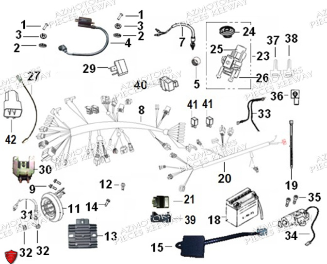 Systeme Electrique KEEWAY PIECES ORIGINE KEEWAY SUPERLIGHT 125 E5 (2021-2025)