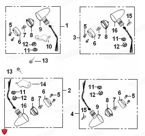 Clignotants KEEWAY PIECES ORIGINE KEEWAY MOTO SUPERLIGHT E4 125cc