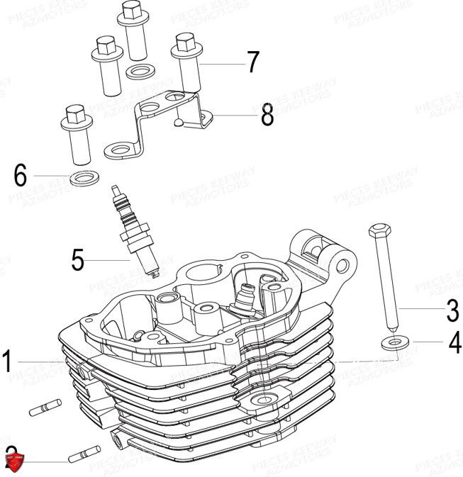 Culasse Bougie KEEWAY PIECES ORIGINE KEEWAY MOTO SUPERLIGHT E4 125cc