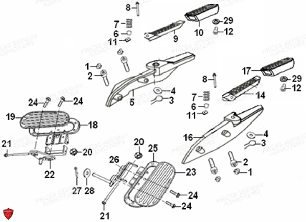 REPOSE PIEDS pour SUPERLIGHT 125 EURO4