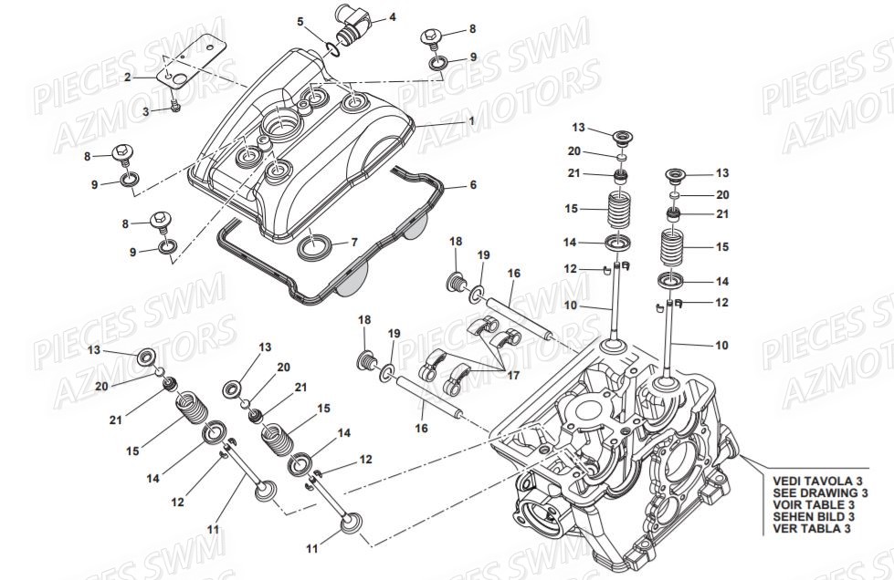 Couvre Culasse SWM Pieces SWM Origine VAREZ 125 E4 (2020)