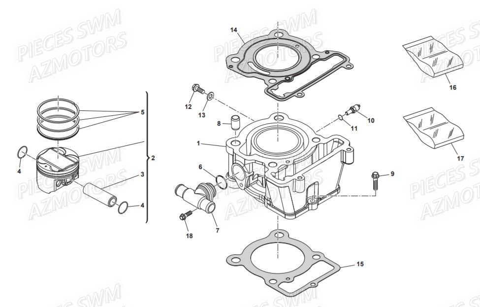 Cylindre SWM Pieces SWM Origine VAREZ 125 E4 (2020)