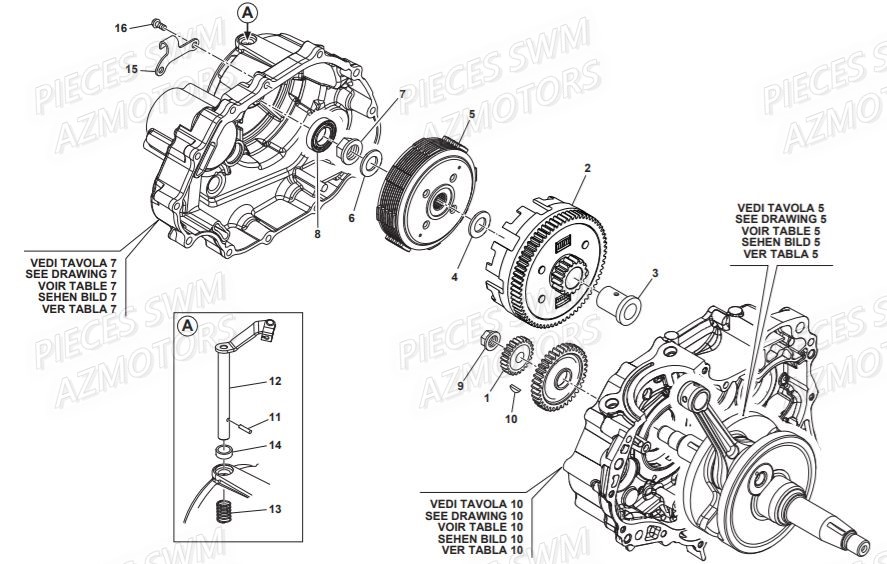 Embrayage SWM Pieces SWM Origine VAREZ 125 E4 (2020)