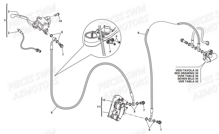 Frein Avant SWM Pieces SWM Origine VAREZ 125 E4 (2020)