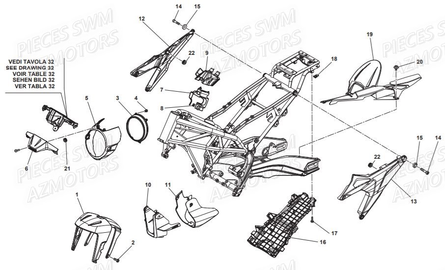 Garde Boue Avant SWM Pieces SWM Origine VAREZ 125 E4 (2020)