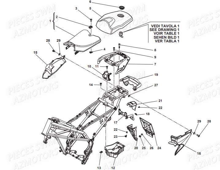 Selle SWM Pieces SWM Origine VAREZ 125 E4 (2020)