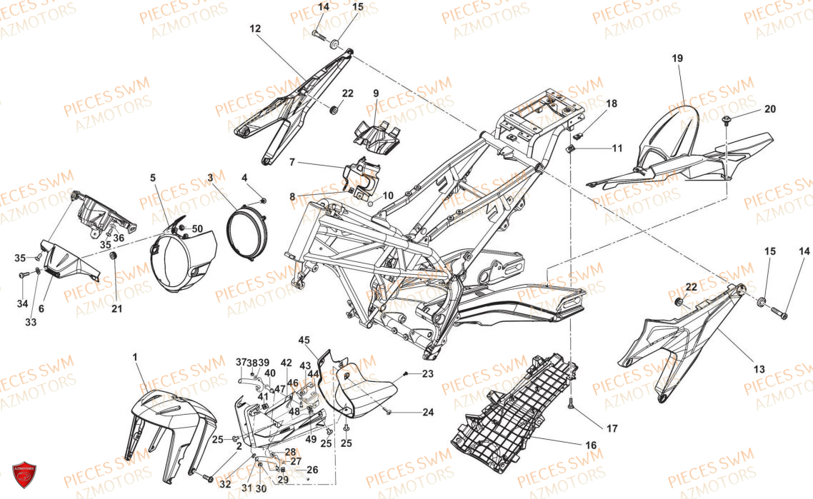 Carenages  Pieces SWM Origine VAREZ 125 E5 (2021)