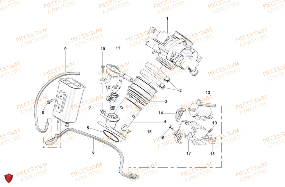 CORPS PAPILLON SWM SWM VAREZ 125 V