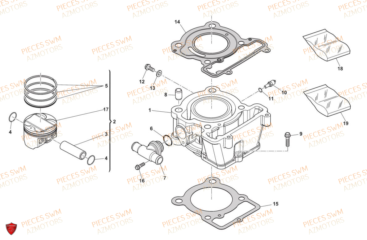 Cylindre  Pieces SWM Origine VAREZ 125 E5 (2021)