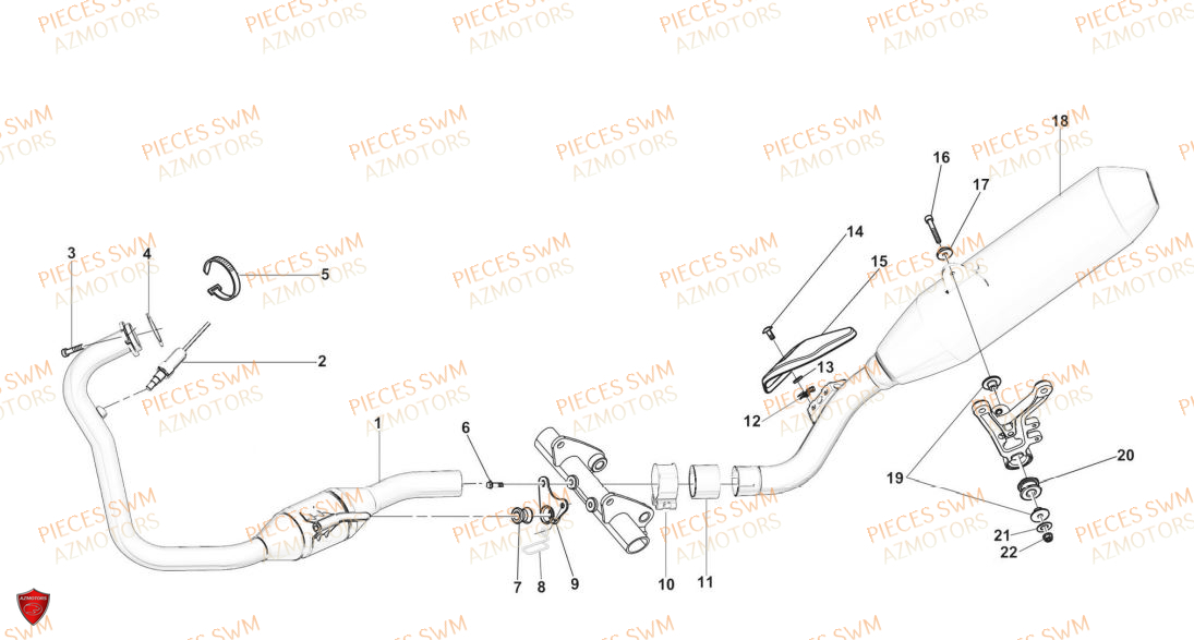 Echappement  Pieces SWM Origine VAREZ 125 E5 (2021)