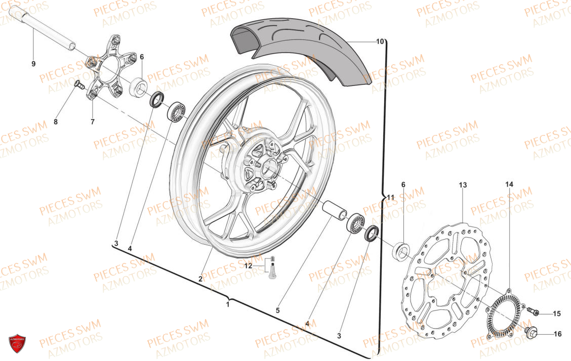 ROUE AVANT SWM SWM VAREZ 125 V