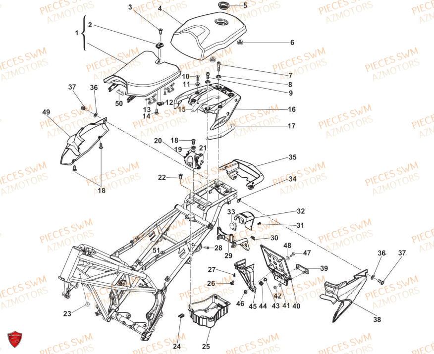 Selle SWM Pieces SWM Origine VAREZ 125 E5 (2021)