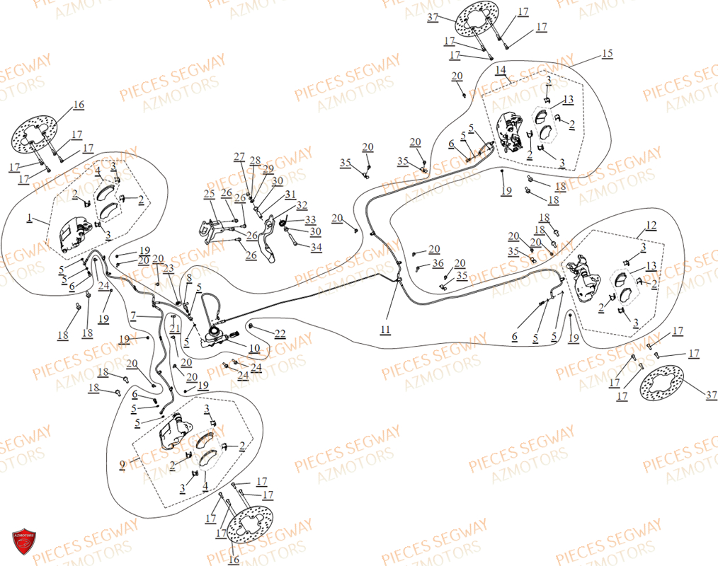 Frein SEGWAY Pièces BUGGY VILLAIN SX10E