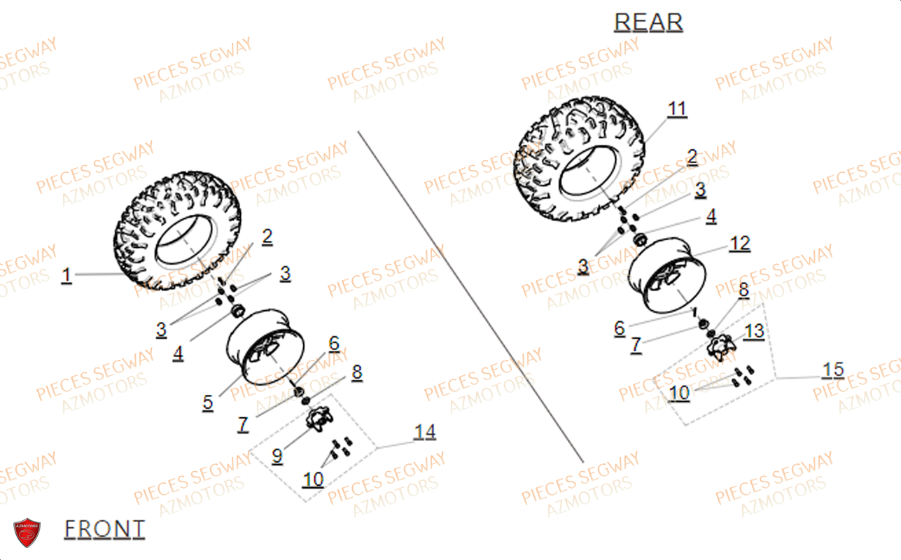 Roues SEGWAY Pièces BUGGY VILLAIN SX10E